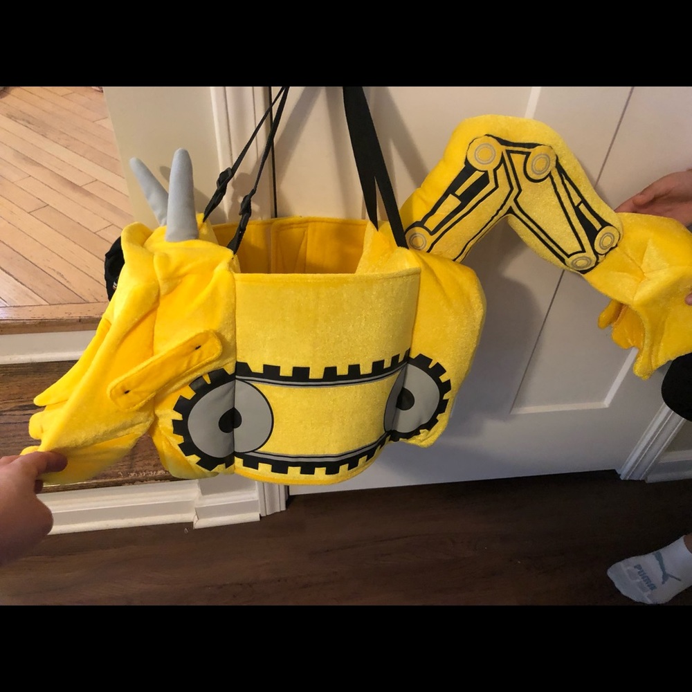 Yellow Construction Robot Costume Bucket by